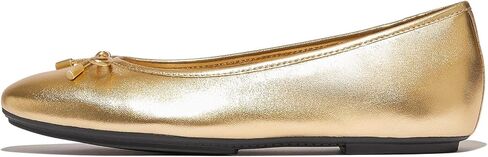 حذاء باليه نسائي مسطح من الجلد الناعم من FitFlop Delicato Bow in Kuwait