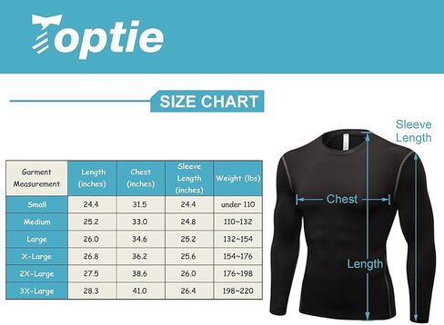 قميص ضاغط بأكمام طويلة للرجال من TopTie، طبقة أساسية للتمرين الرياضي in Saudi Arabia
