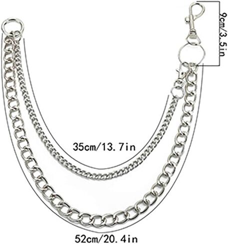 Hip Hop Pants Chain Goth Jean Chains Star Punk Pocket Chain for Women Layered Acrylic Keychains Cute Trouser Chain Rock Wallet Chain for Men Waist Body Accessories for Girls in Saudi Arabia