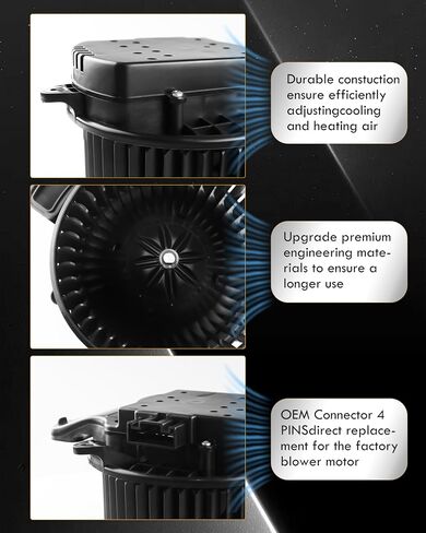 محرك منفاخ سخان HVAC مع محرك بدون فرش متوافق مع Peterbilt 579 & Kenworth T170 T270 T370، 2013 2014 2015 2016 2017، استبدال # W205700800 CR705001 1504123 محرك مروحة منفاخ A/C in Saudi Arabia