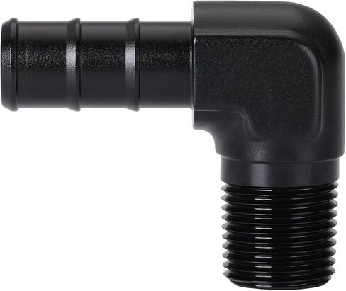 1/4 NPT Male to 3/8 Hose Barb Fitting Adapter 90 Degree Aluminum Black in Saudi Arabia