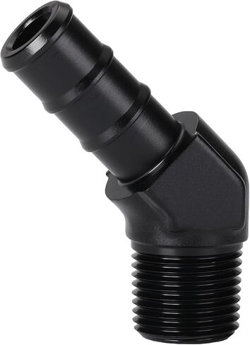 1/4 NPT Male to 3/8 Hose Barb Fitting Adapter 90 Degree Aluminum Black in Saudi Arabia