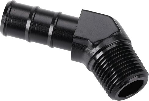 1/4 NPT Male to 3/8 Hose Barb Fitting Adapter 90 Degree Aluminum Black in Saudi Arabia
