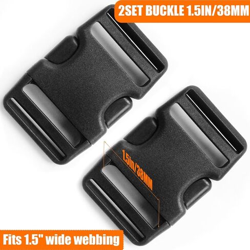 Buckle 1" Wide Inside, Quick Side Release Buckle for 1 inch/25mm Webbing Straps, Heavy Duty Plastic Buckles Dual Adjustable No Sewing Clips for Boat Cover Luggage Strap Pet Collar Backpack Replacement in Kuwait