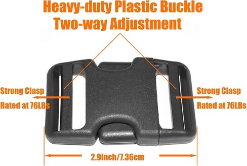 Buckle 1" Wide Inside, Quick Side Release Buckle for 1 inch/25mm Webbing Straps, Heavy Duty Plastic Buckles Dual Adjustable No Sewing Clips for Boat Cover Luggage Strap Pet Collar Backpack Replacement in Kuwait