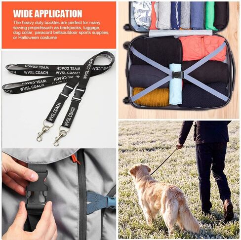Buckle 1" Wide Inside, Quick Side Release Buckle for 1 inch/25mm Webbing Straps, Heavy Duty Plastic Buckles Dual Adjustable No Sewing Clips for Boat Cover Luggage Strap Pet Collar Backpack Replacement in Kuwait