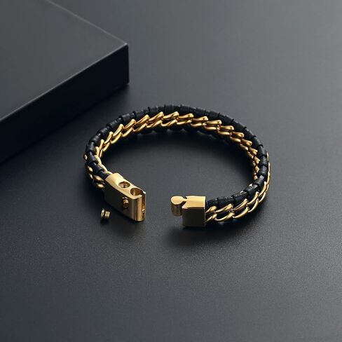 Urn Bracelet for Ashes for Mens Double-Band Black Braided Leather Bangle Bracelets Cremation Jewelry For Ashes Wristband Memorial Urn Bangle in Kuwait