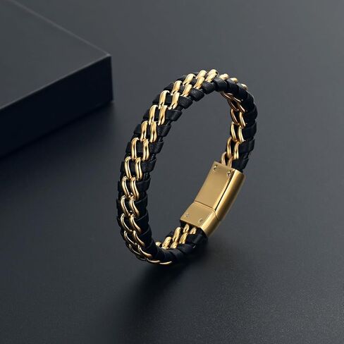 Urn Bracelet for Ashes for Mens Double-Band Black Braided Leather Bangle Bracelets Cremation Jewelry For Ashes Wristband Memorial Urn Bangle in Kuwait