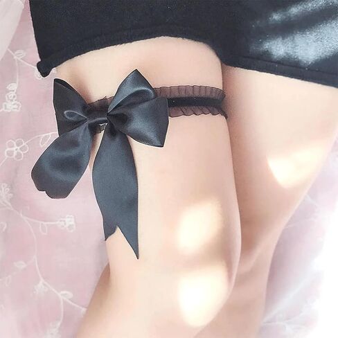 Lace Wedding Garters for Bride with Bow Party Prom Leg Garter Belt A Pair in Saudi Arabia
