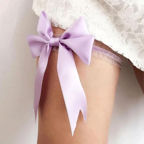 Lace Wedding Garters for Bride with Bow Party Prom Leg Garter Belt A Pair in Saudi Arabia