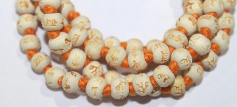 مسبحة صلاة الريحان المقدس من تولسي، قلادة جابا مالا 108 خرزة معقودة يدويًا، تولسي جاب مالا مع حقيبة جاب، ملحقات التأمل واليوجا، مسبحة سوبها البوذية الهندوسية المباركة والمنشطة in Kuwait