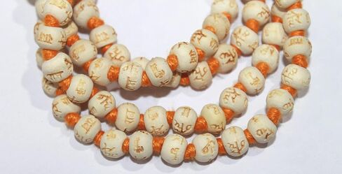 مسبحة صلاة الريحان المقدس من تولسي، قلادة جابا مالا 108 خرزة معقودة يدويًا، تولسي جاب مالا مع حقيبة جاب، ملحقات التأمل واليوجا، مسبحة سوبها البوذية الهندوسية المباركة والمنشطة in Kuwait