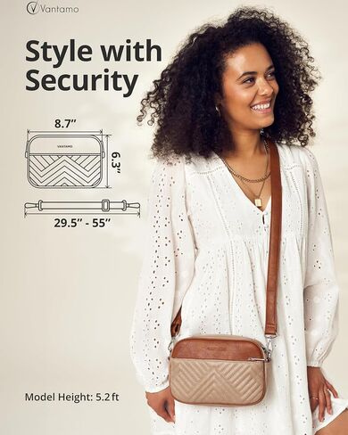 Vantamo Shoulder Bag for Women - Faux Leather Crossbody Bag with Anti Theft RFID Protection & Adjustable Strap. in Saudi Arabia