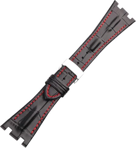متوافق مع ساعة Audemars Piguet AP Royal Oak Offshore مقاس 28 مم 15703 15710 15400 26470 26400 سوار جلدي بديل للرجال من السيليكون بسوار نسائي، بني in Saudi Arabia