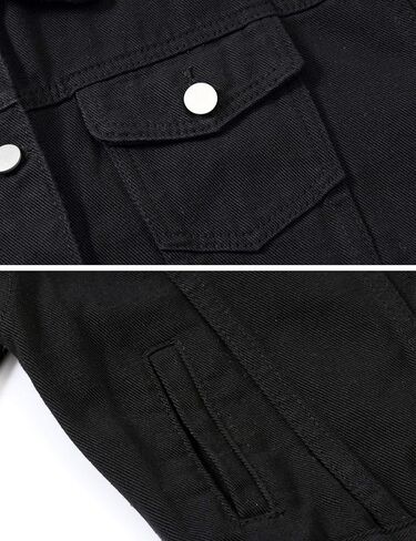 Womens Casual Cute Solid Long Sleeve Denim Jean Trucker Jacket Coat Outerwear in Saudi Arabia