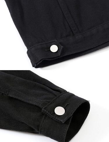 Womens Casual Cute Solid Long Sleeve Denim Jean Trucker Jacket Coat Outerwear in Saudi Arabia