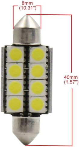 uxcell 2Pcs 40mm Cool White 8-5050 Surface Mount Device LED Festoon Dome Map Light Bulb for Car Interior in Saudi Arabia