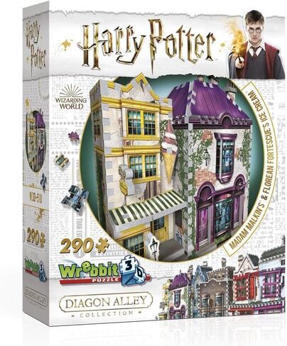 Wrebbit3D Madam Malkin’s and Florean Fortescue’s Ice Cream Puzzle for Teens and Adults | 290 Real Jigsaw Puzzle Pieces | Not Just an Ordinary Model Kit for Adults | Great Gift for Harry Potter Fans in Kuwait