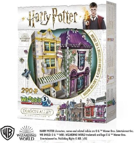 Wrebbit3D Madam Malkin’s and Florean Fortescue’s Ice Cream Puzzle for Teens and Adults | 290 Real Jigsaw Puzzle Pieces | Not Just an Ordinary Model Kit for Adults | Great Gift for Harry Potter Fans in Kuwait