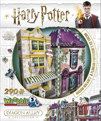 Wrebbit3D Madam Malkin’s and Florean Fortescue’s Ice Cream Puzzle for Teens and Adults | 290 Real Jigsaw Puzzle Pieces | Not Just an Ordinary Model Kit for Adults | Great Gift for Harry Potter Fans in Kuwait