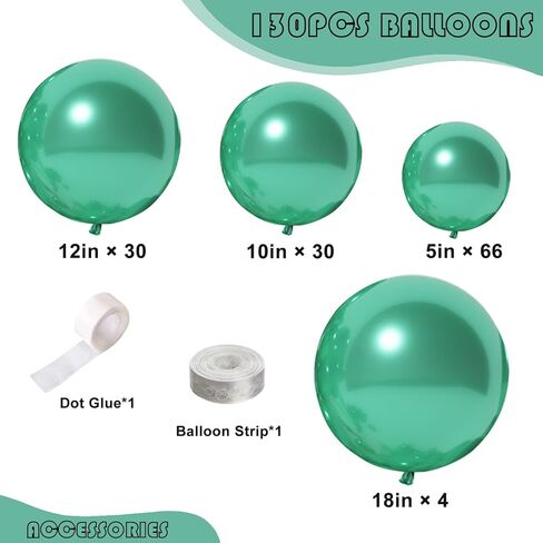 130 قطعة من البالونات البيضاء بأحجام مختلفة 18 بوصة و12 بوصة و10 بوصة و5 بوصة طقم قوس بالون جارلاند مثالي لحفلات أعياد الميلاد والتخرج وحفلات استقبال المولود الجديد وحفلات الزفاف وتزيين العطلات والذكرى السنوية (بالونات بيضاء) in Kuwait