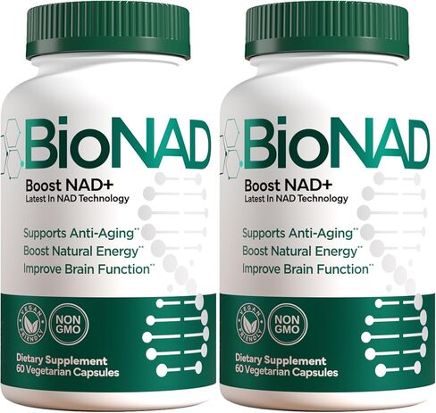 BioNAD3 NAD + الداعم | منشط NRF2 | مكمل مضاد للشيخوخة | معزز النيكوتيناميد ريبوسيد المثبت | منشط أيضي | يعزز NAD+ والطاقة الطبيعية | صديق للنباتيين | غير معدل وراثيًا | 60 كبسولة in Kuwait