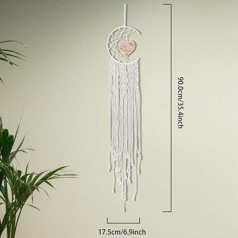 Moon Dream Catcher Gifts for Birthday, Dreams Come True Boho Dreamcatchers Wall Hanging Decor Macrame Wall Hanging Dream Catchers with Wooden Heart Pendant in Saudi Arabia