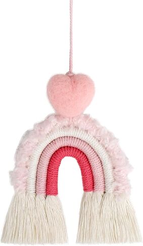 Macrame Boho Rainbow Car Charm غرفة نوم الأطفال والديكور المنزلي قوس قزح الجدار شنقا لا الغراء مكرامية قوس قزح جدار ديكور اليدوية شنقا اكسسوارات السيارات ديكور للسيارة الداخلية in Kuwait