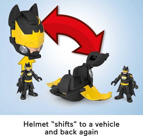 Fisher-Price Imaginext DC Super Friends Batman Toy Head Shifters Batmobile & Figure Set for Preschool Pretend Play Kids Ages 3+ Years in Kuwait