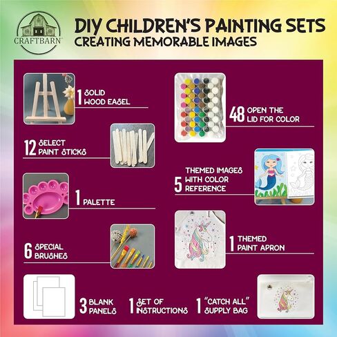 مجموعات طلاء كرافتبارن للأطفال الذين تتراوح أعمارهم بين 4-8 - 79 قطعة من الحرف اليدوية ذات الطابع الخيالي للأطفال الذين تتراوح أعمارهم بين 4-8 سنوات، مجموعة طلاء للأطفال غير سامة مع ساحة قماش، مجموعات حرفية مثالية للأطفال، طلاء للأطفال مع مجموعات المياه in Kuwait