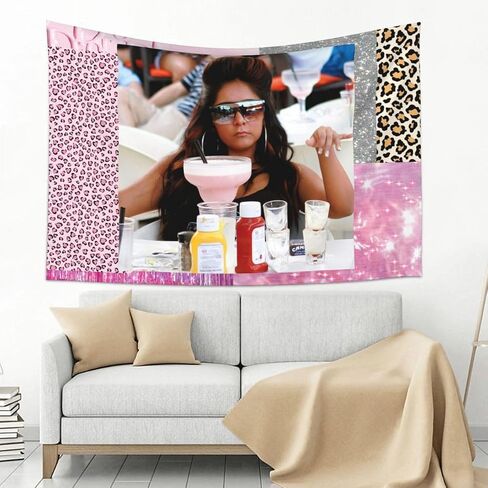Gentcreate Funny Meme Tapestry Jersey Shore Tapestry Snooki Mood Pink Tapestry Wall Hanging Party Backdorp Wall Art Aesthetic Home Decor College Dorm Decor (60 x 40 in) in Saudi Arabia