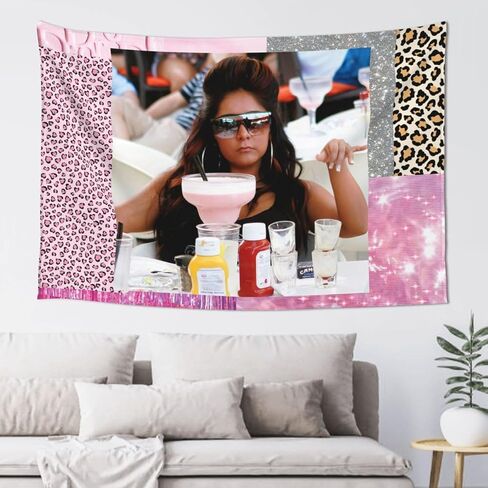 Gentcreate Funny Meme Tapestry Jersey Shore Tapestry Snooki Mood Pink Tapestry Wall Hanging Party Backdorp Wall Art Aesthetic Home Decor College Dorm Decor (60 x 40 in) in Saudi Arabia