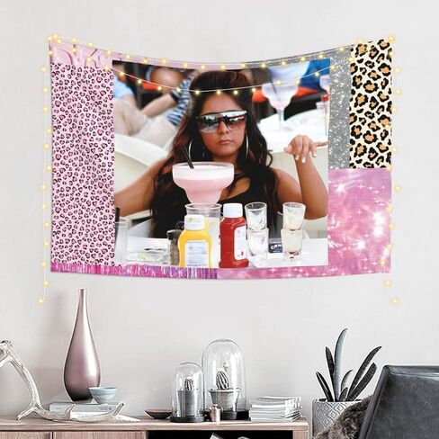Gentcreate Funny Meme Tapestry Jersey Shore Tapestry Snooki Mood Pink Tapestry Wall Hanging Party Backdorp Wall Art Aesthetic Home Decor College Dorm Decor (60 x 40 in) in Saudi Arabia