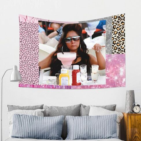 Gentcreate Funny Meme Tapestry Jersey Shore Tapestry Snooki Mood Pink Tapestry Wall Hanging Party Backdorp Wall Art Aesthetic Home Decor College Dorm Decor (60 x 40 in) in Saudi Arabia