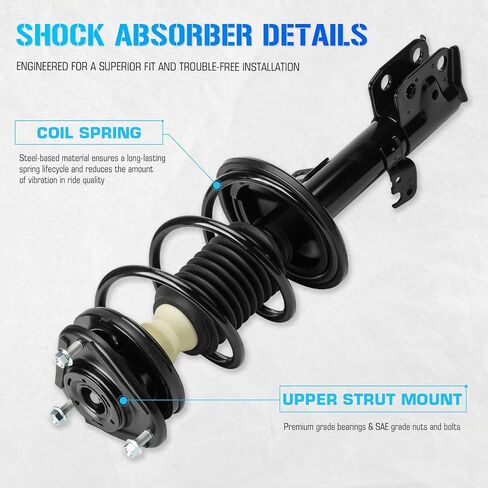 Front Pair Complete Struts Spring Assembly Compatible with 2009-2013 Toyota Corolla, 2011-2013 Toyota Matrix 1.8L L4 Left & Right Shock Coil Replace for 472598 472597 in Saudi Arabia