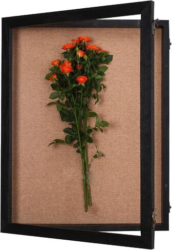 Extra Large Shadow Box 18x24, Big Shadow Boxes Display Cases with Hinged Door for Keepsake Collages Photos Tickets Flowers Bouquet Memorial Items(Black) in Kuwait