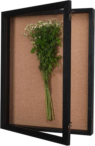 Extra Large Shadow Box 18x24, Big Shadow Boxes Display Cases with Hinged Door for Keepsake Collages Photos Tickets Flowers Bouquet Memorial Items(Black) in Kuwait