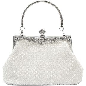1920s Vintage Style Solid Color Beaded Evening Bag Simple Elegant Women's Clutch Suitable for Weddings, Parties