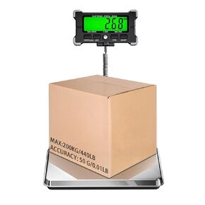 Portable Stainless Steel Platform 440 LB (200 KG)* 0.11LB(50g) Small Pets Shipping Counting Platform Postage Luggage Scale with Both The Plug and Battery