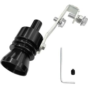 Exhaust Turbo Whistle, Aluminum Alloy Turbo Sound Whistle Exhaust Muffler Sound Booster, Car Roar Maker Tail Pipe Whistle, Car Blow off Valve Tip Simulator Whistler(Black, XL)
