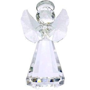 تماثيل ملائكية من الزجاج الكريستالي ذات وزن ورقي، زخرفة فنية جميلة من الكريستال لتزيين المنزل للأطفال الرائعين، شفافة، 6 × 4 × 8.3 سم (2.36 × 1.57 × 3.27 بوصة) in Kuwait