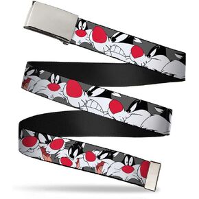 Buckle-Down Big Web Belt Sylvester the Cat, Sylvester the Cat Expressions Gray