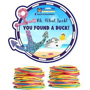 Duck Duck Tags, Duck Tags, Cruising Rubber Duck Tag, Ducking Game Card, 35 Pack, 2.6 x 3" inches, Duck Duck Tags with Hole and Rubber Bands