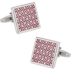 Red Enamel Tapestry Middle East Cufflinks with Presentation Gift Box Wedding