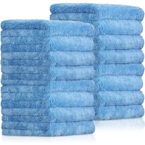 15 Pcs Cars Microfiber Towels Buffing Drying Wash Cleaning Towel Cloths Plush Large Car Towels Thick Car Care Polishing Detailing Waxing Scratch Proof Towel, 15.75 x 15.75 Inch (Purple)