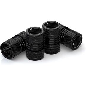 Tire Valve Caps 4 Pack, Valve Stem Caps Covers for Car Truck Bike Motorcycle Accessories, Tire Wheel Spare Parts Air Cap (Black)