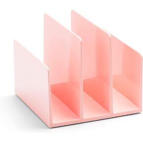 Poppin Fin File Sorter - 3-Compartment File Organizer, Sturdy and Durable Document Organizer, Sleek Design with Lacquer-like Finish, File Folder Organizer for Desk (White)
