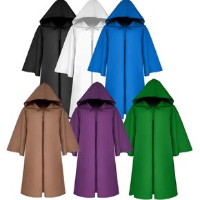 Medieval Monk Robe Priest Robes Halloween Cosplay Costume Adult Teens Cloak Knight Fancy Cool Jedi Party Props