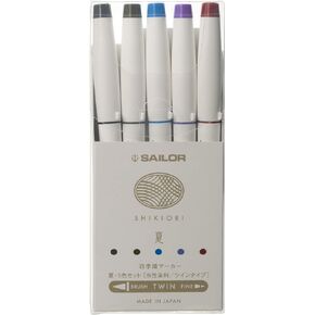 セーラー万年筆 Sailor 25-5101-001 Fountain Pen, Water-Based Pen, Four Seasons Woven Marker, Spring, Set of 5 Colors