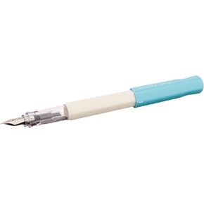 Pilot Kakuno Medium-Nib Fountain Pen, White Body Soft Blue Cap (FKA-1SR-SLM)